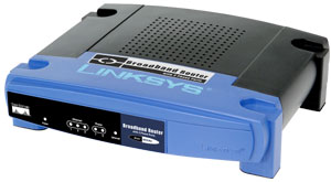 The Linksys RT31P2 router & phone adapter.